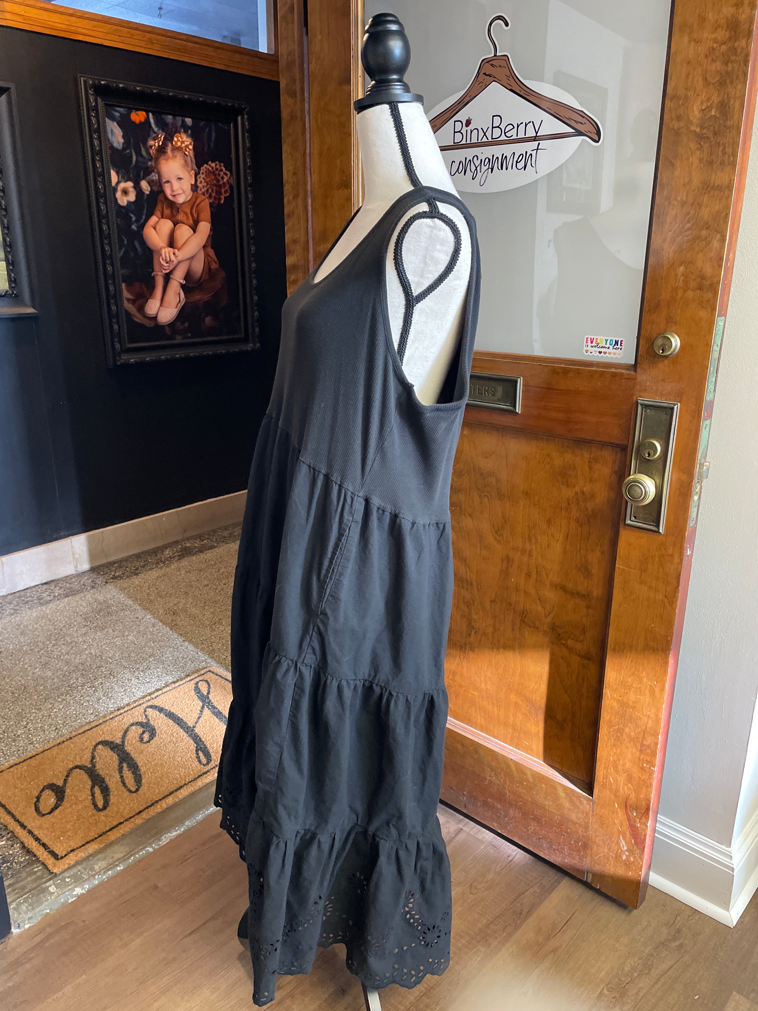 GAP Ribbed Tank Dress with Cutout Skirt (XXL)