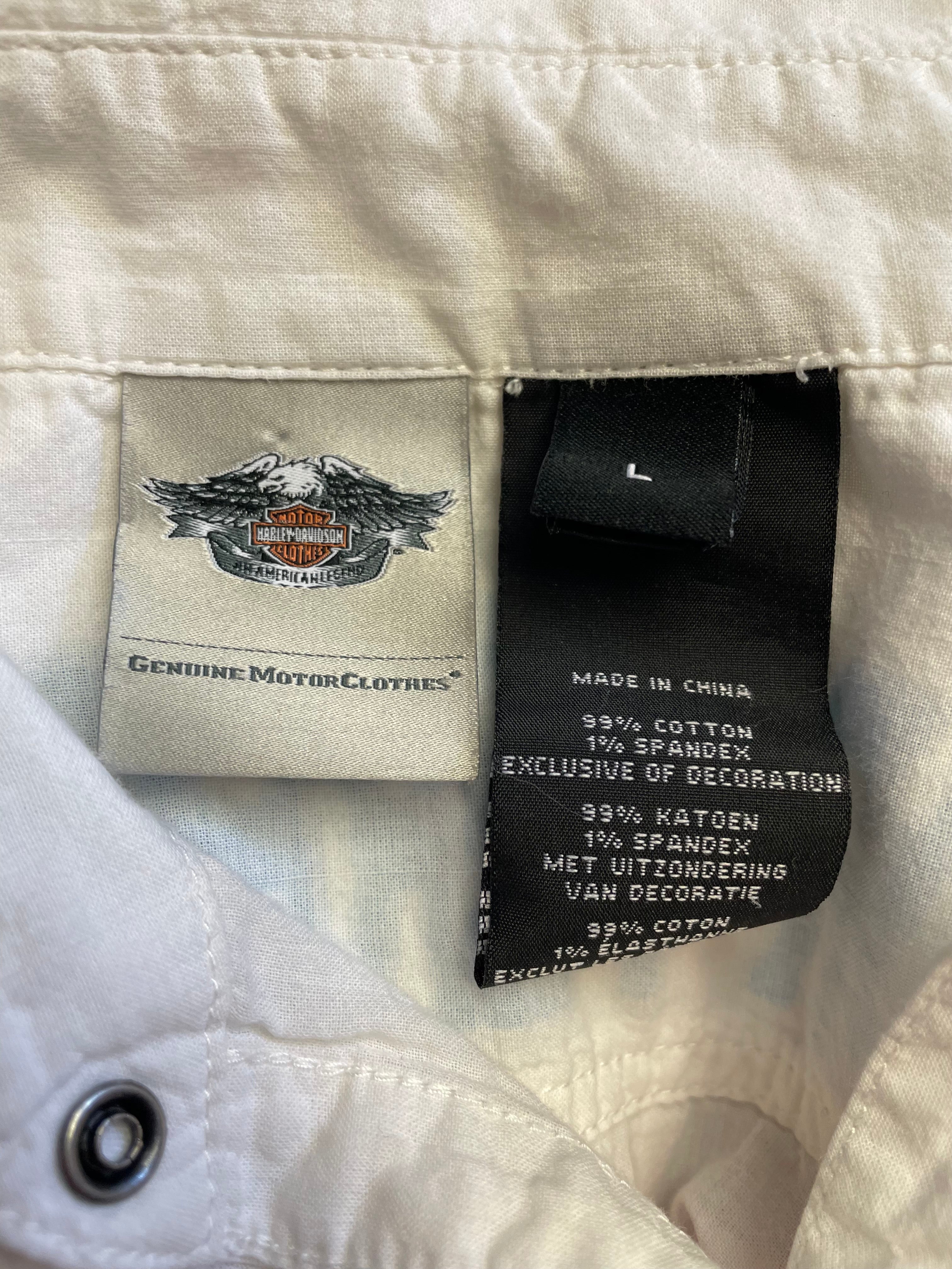 Harley Davidson Women's Pearl Snap Blouse (L) - BinxBerry Consignment