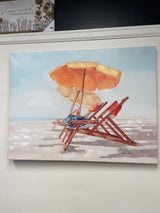 Stretched Canvas Beach Chair Wall Art