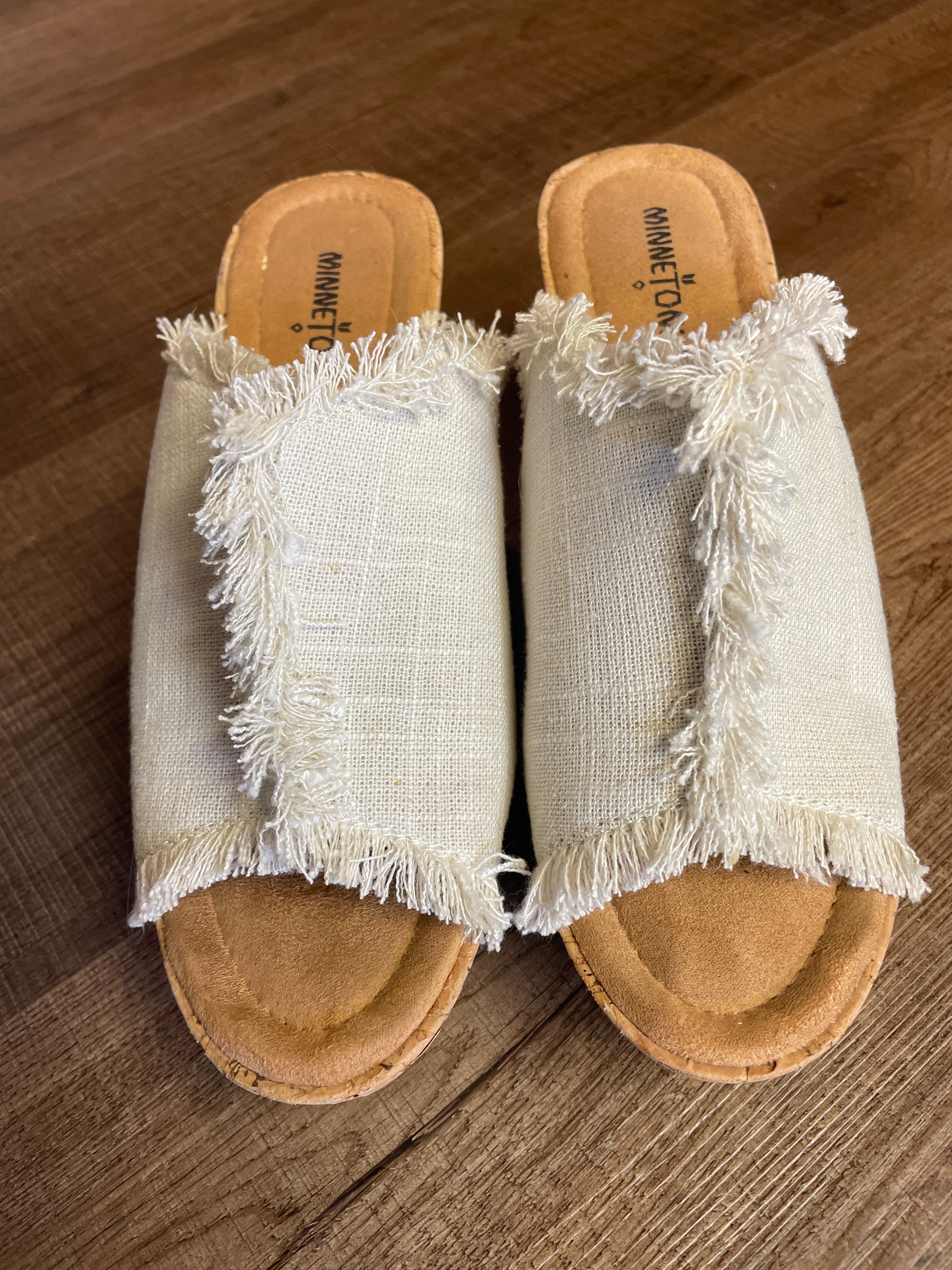 Minnetonka Women's York Wedge Sandals (8)