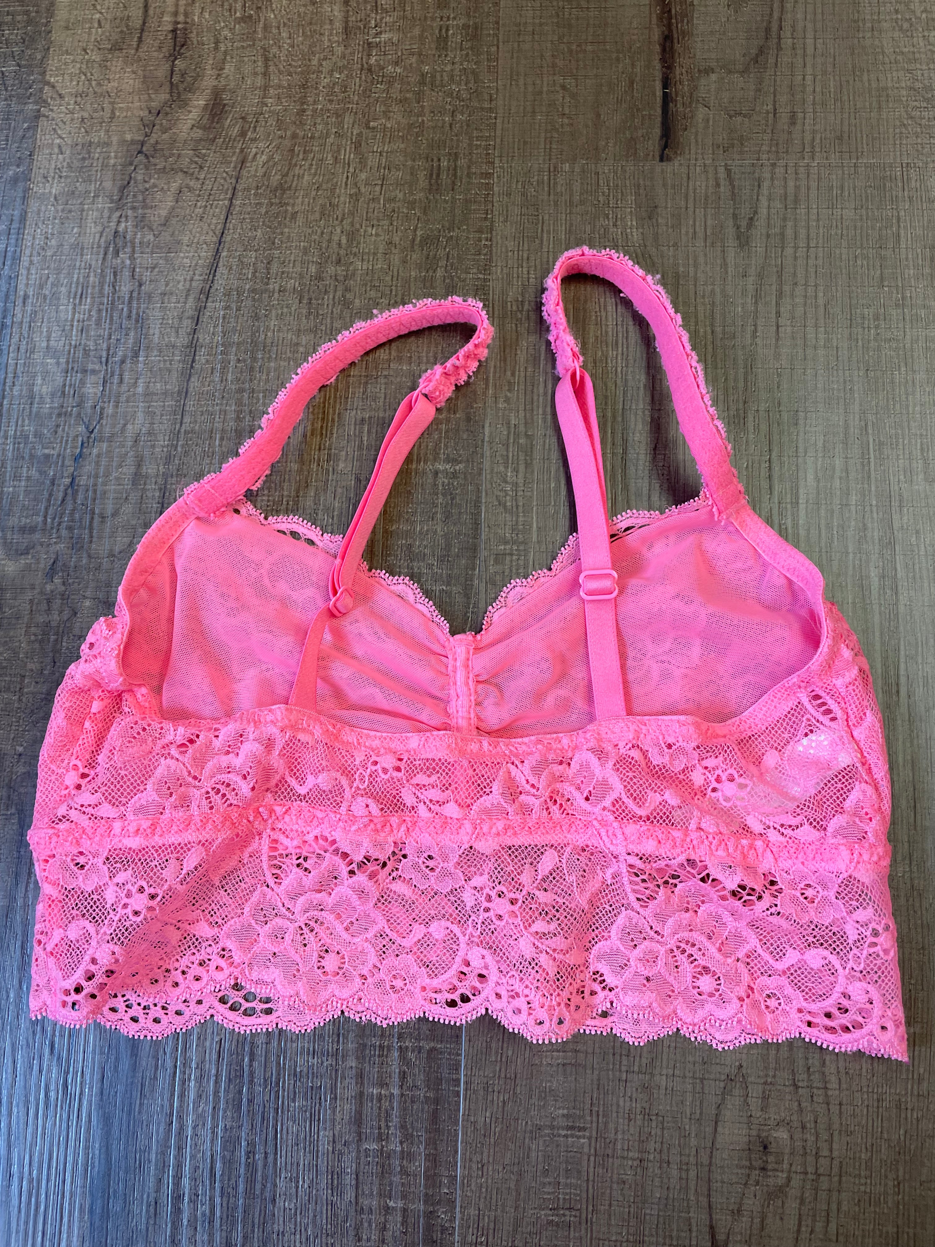 Victoria's Secret Hot Pink Lace Bralette (S)