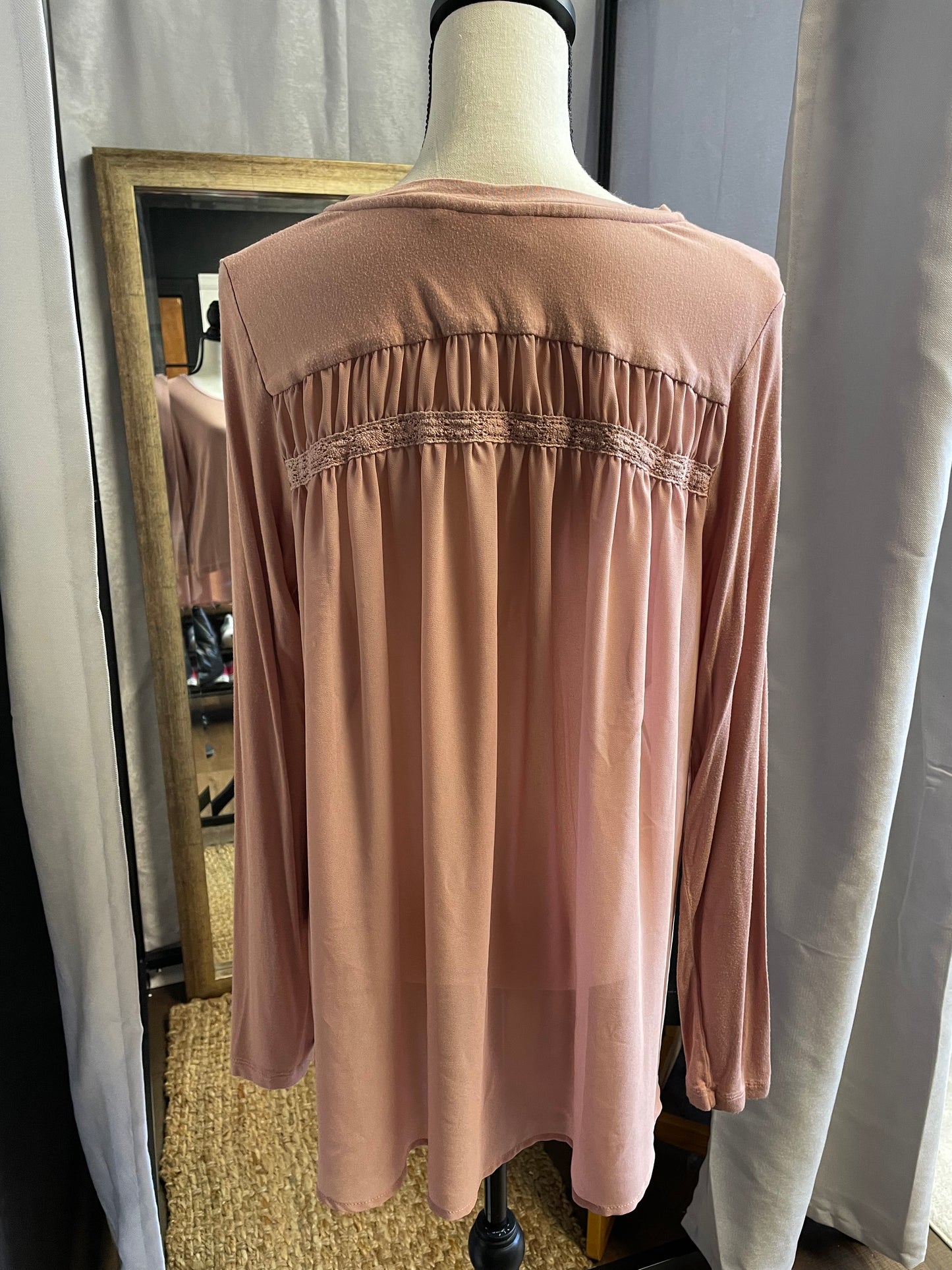 Logo Layers Long Sleeved Top with Sheer Back (M)
