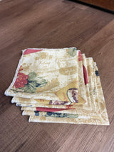 Set of 6 Italian Inspired Cloth Napkins