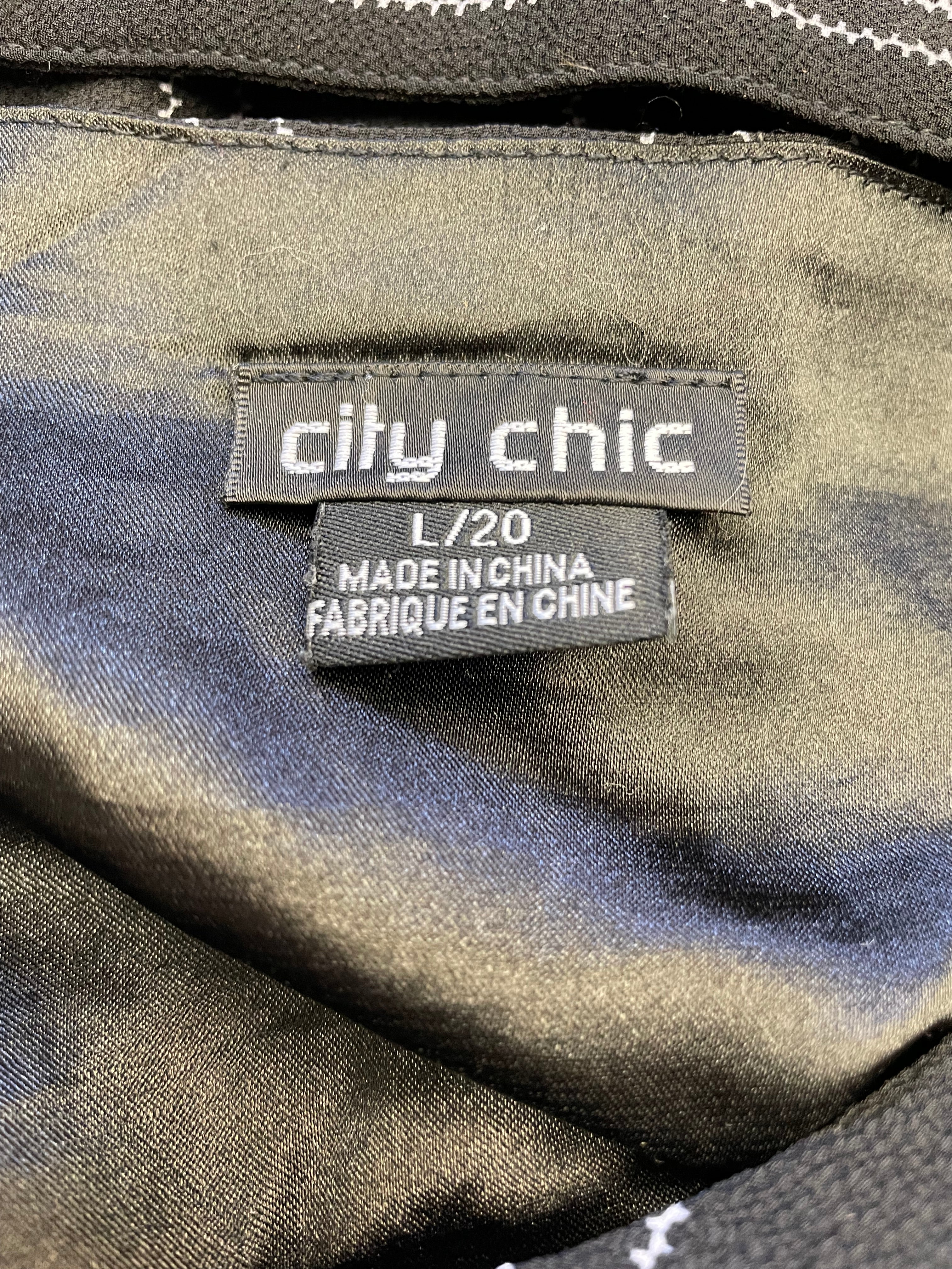 City Chic Belted Pinstripe Sleeveless Dress (20)