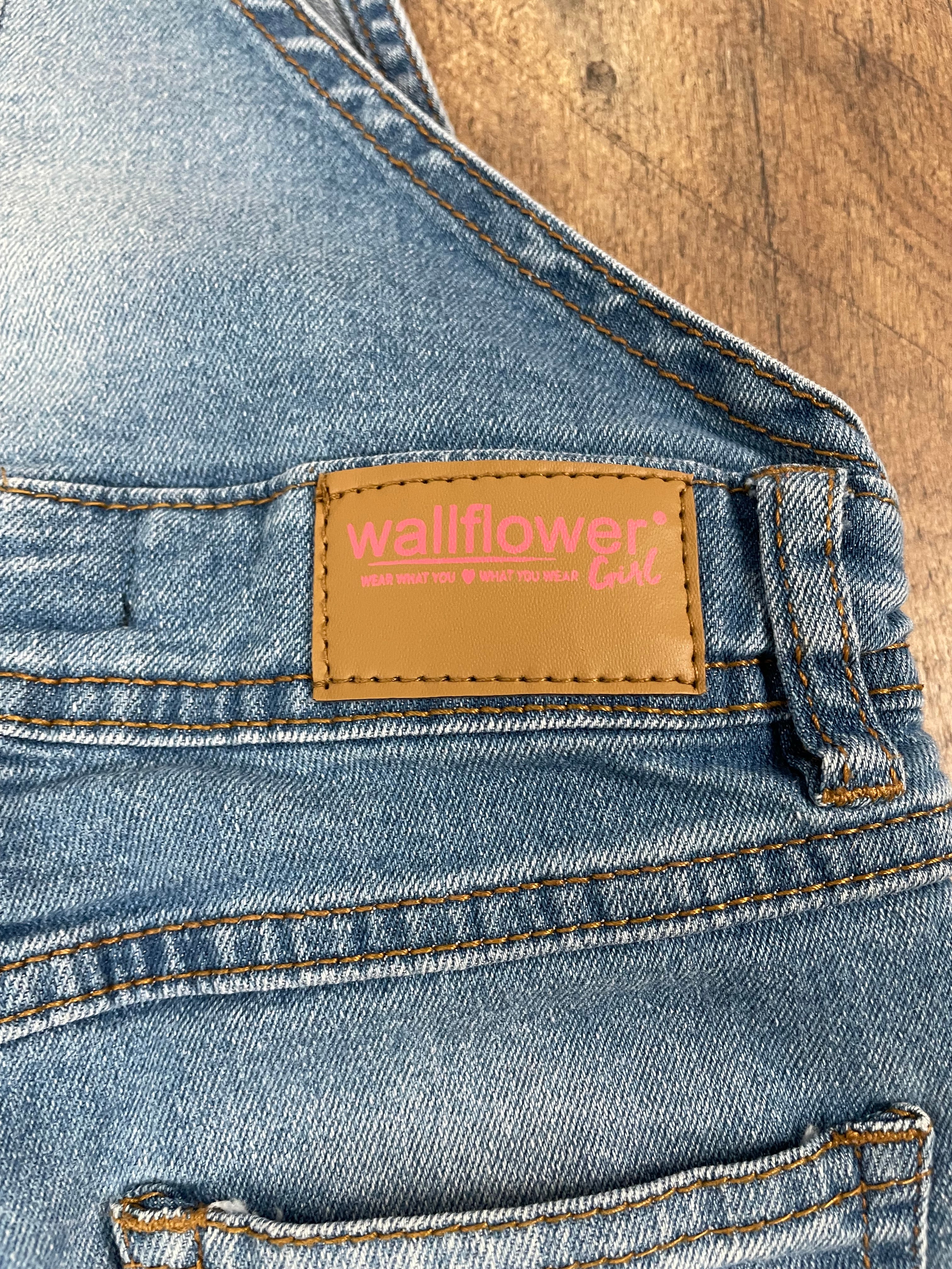 Wallflower Girls' Distressed Overalls (5/6)