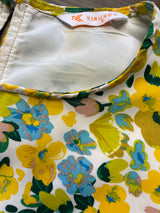 KIRUNDO Yellow Floral Ruffle Sleeve Tiered Maxi Dress (S) - BinxBerry Consignment