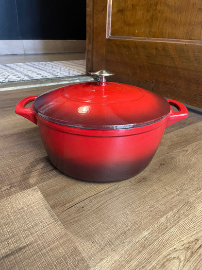 Lidded Enameled 6Qt Cast Iron Dutch Oven