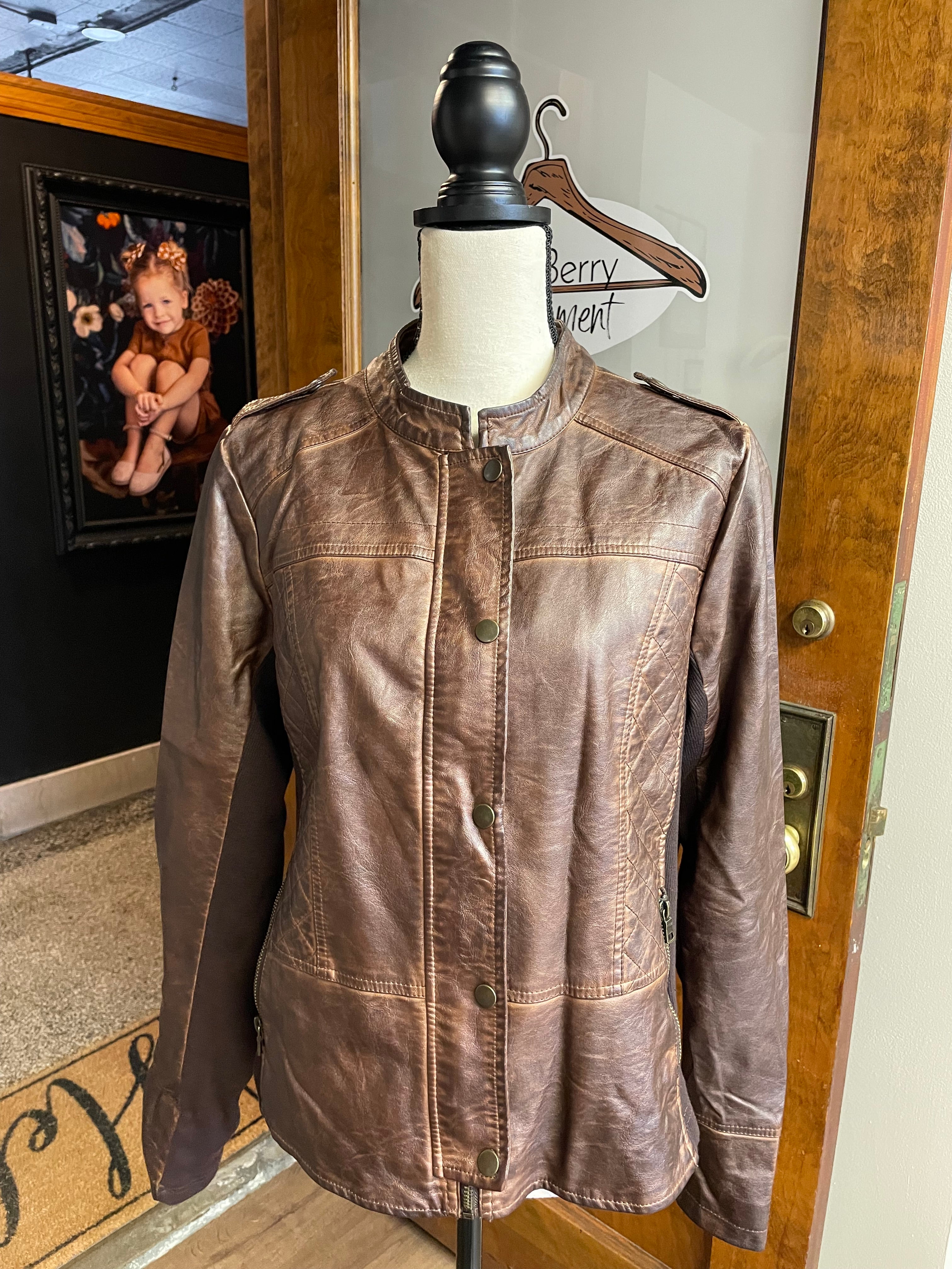 Maurices Faux Leather Jacket (XL)