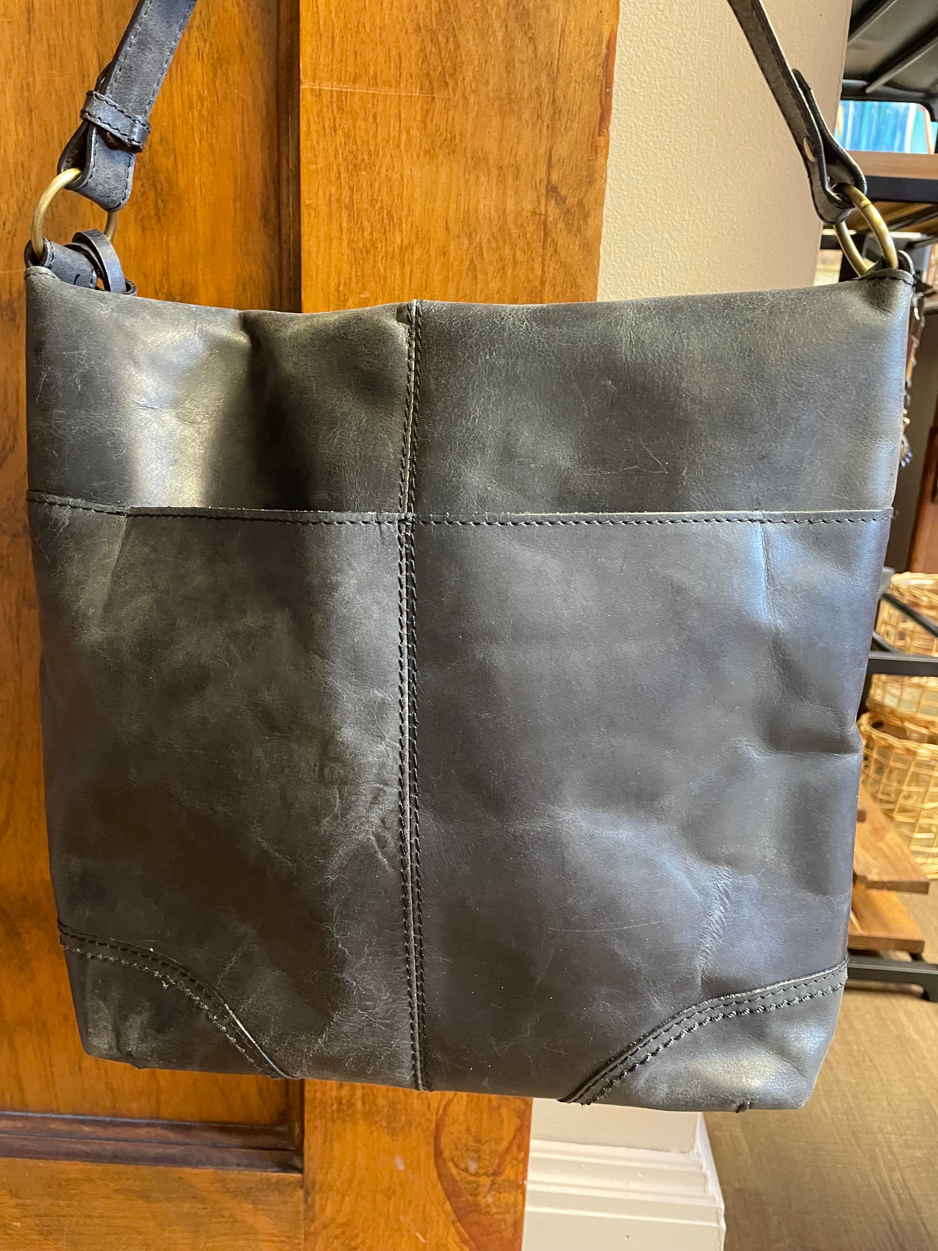 Born Floral Embossed Genuine Leather Shoulder Bag
