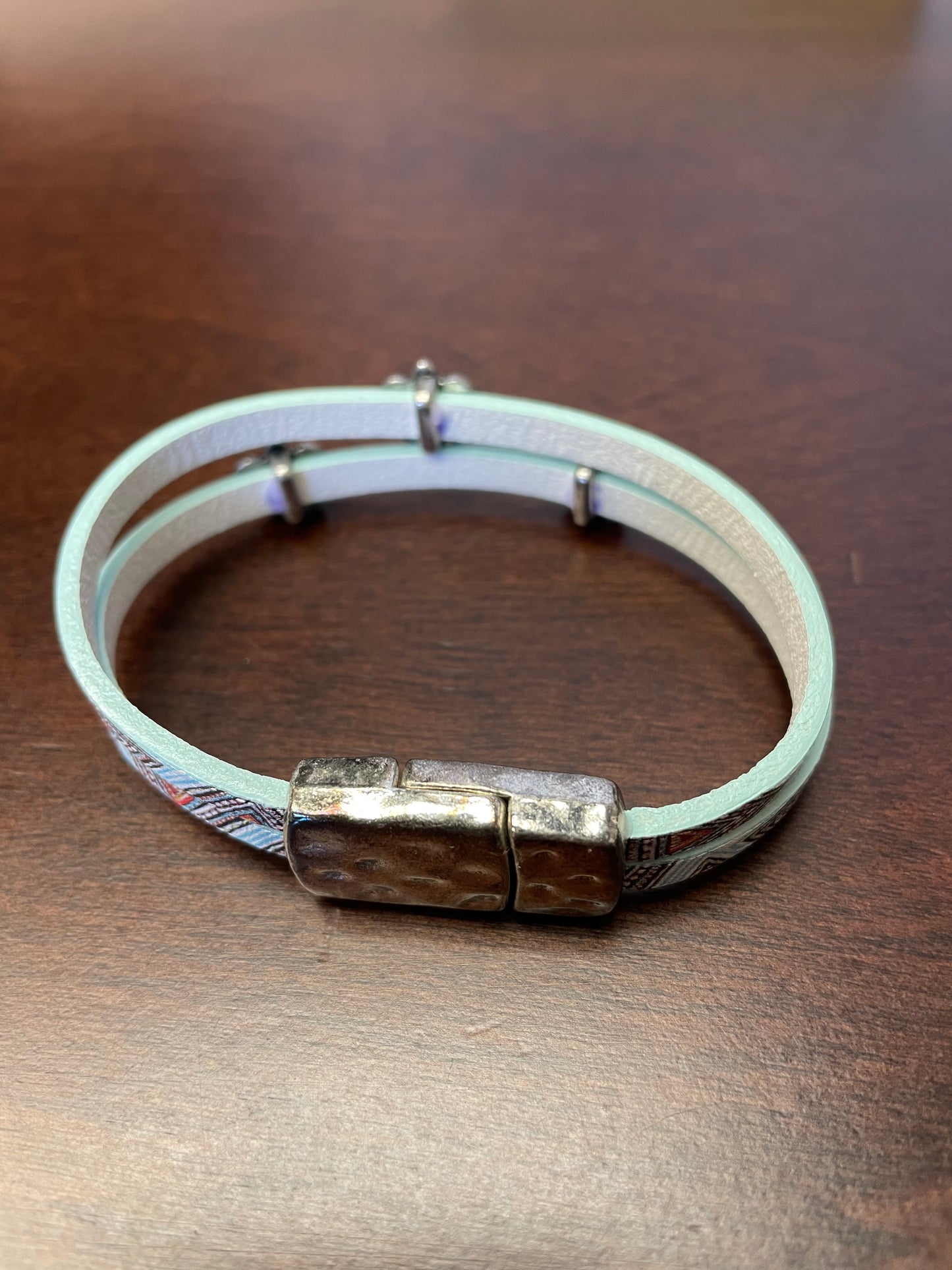 Leather Bracelet with Turtles