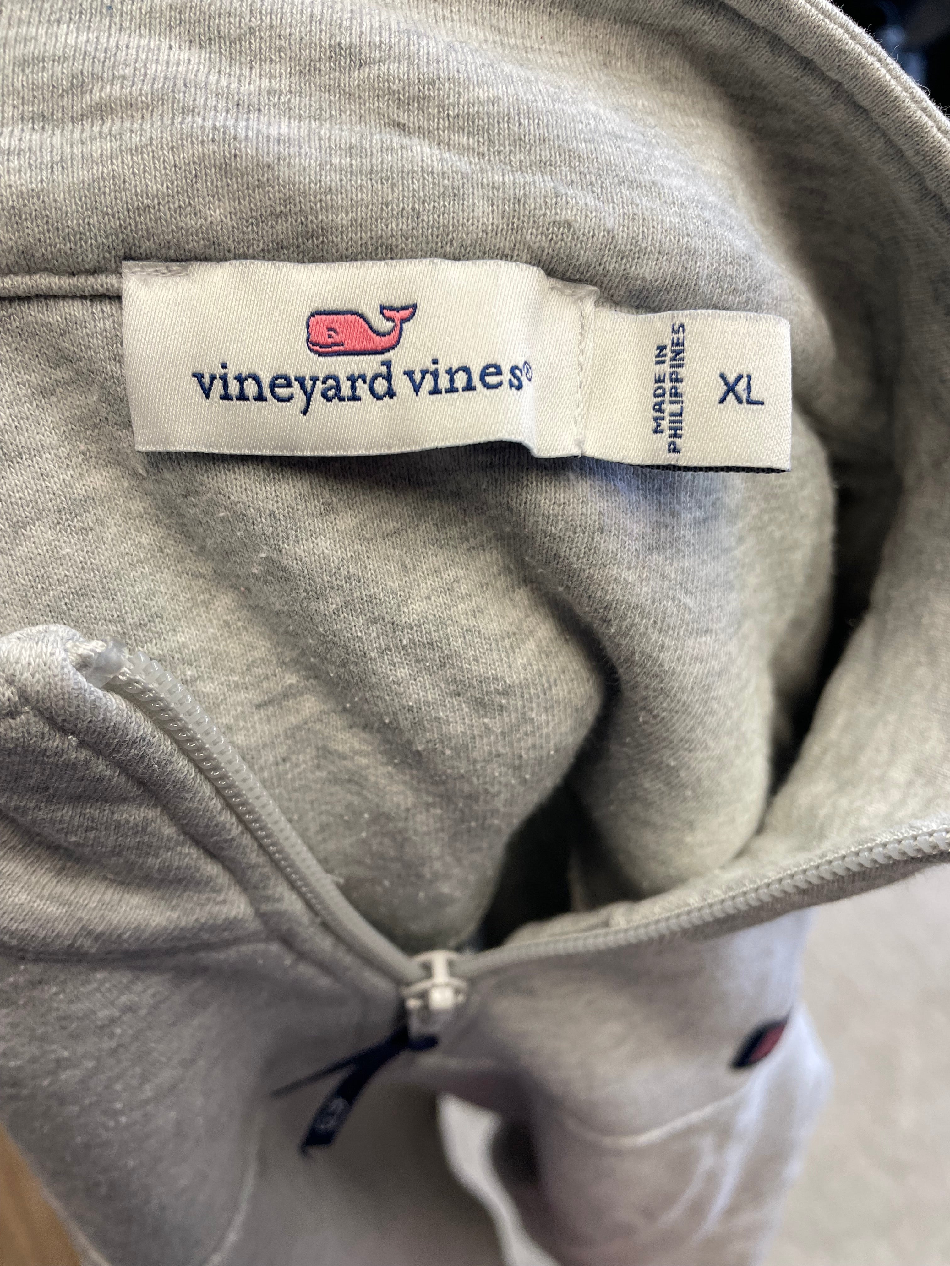 Vineyard Vines Women's Quarter Zip Heathered Gray (XL)