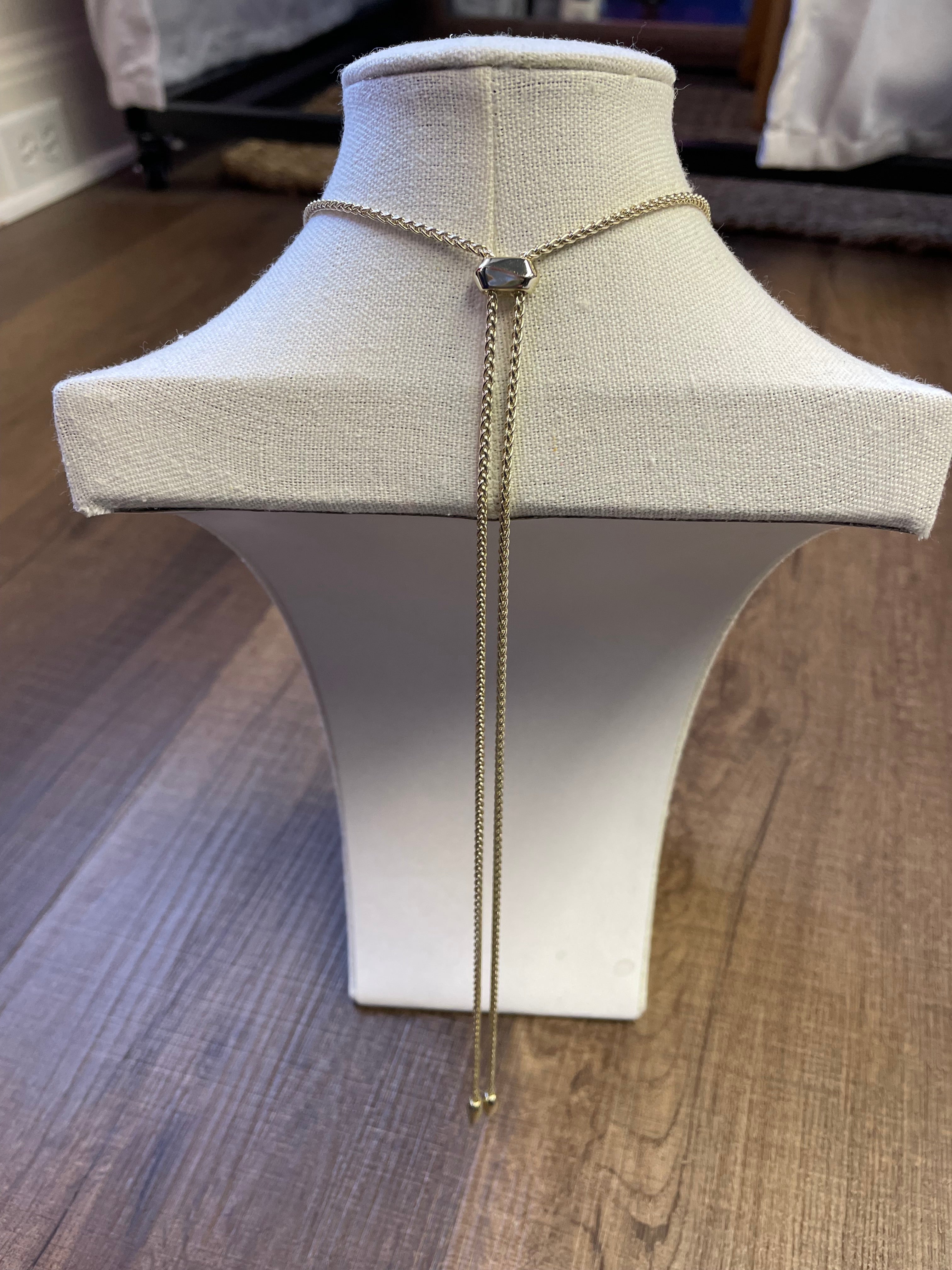 Kendra Scott Kingston Gold Bronzed Veined Turquoise Gold Fringe Necklace - BinxBerry Consignment