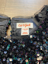 Cat & Jack Tulle & Sequins Black Dress (6/6X)