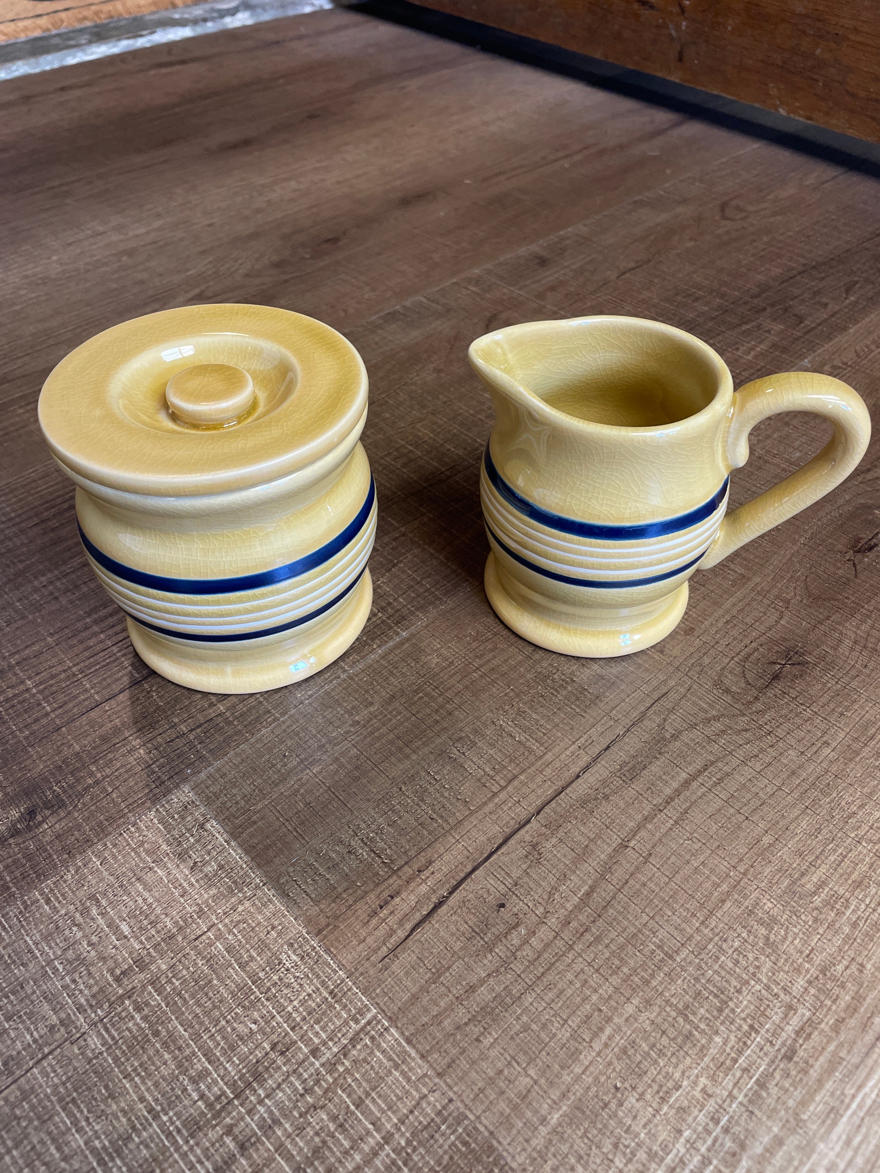 Vintage Yellow Ware Collection Cream & Sugar Set