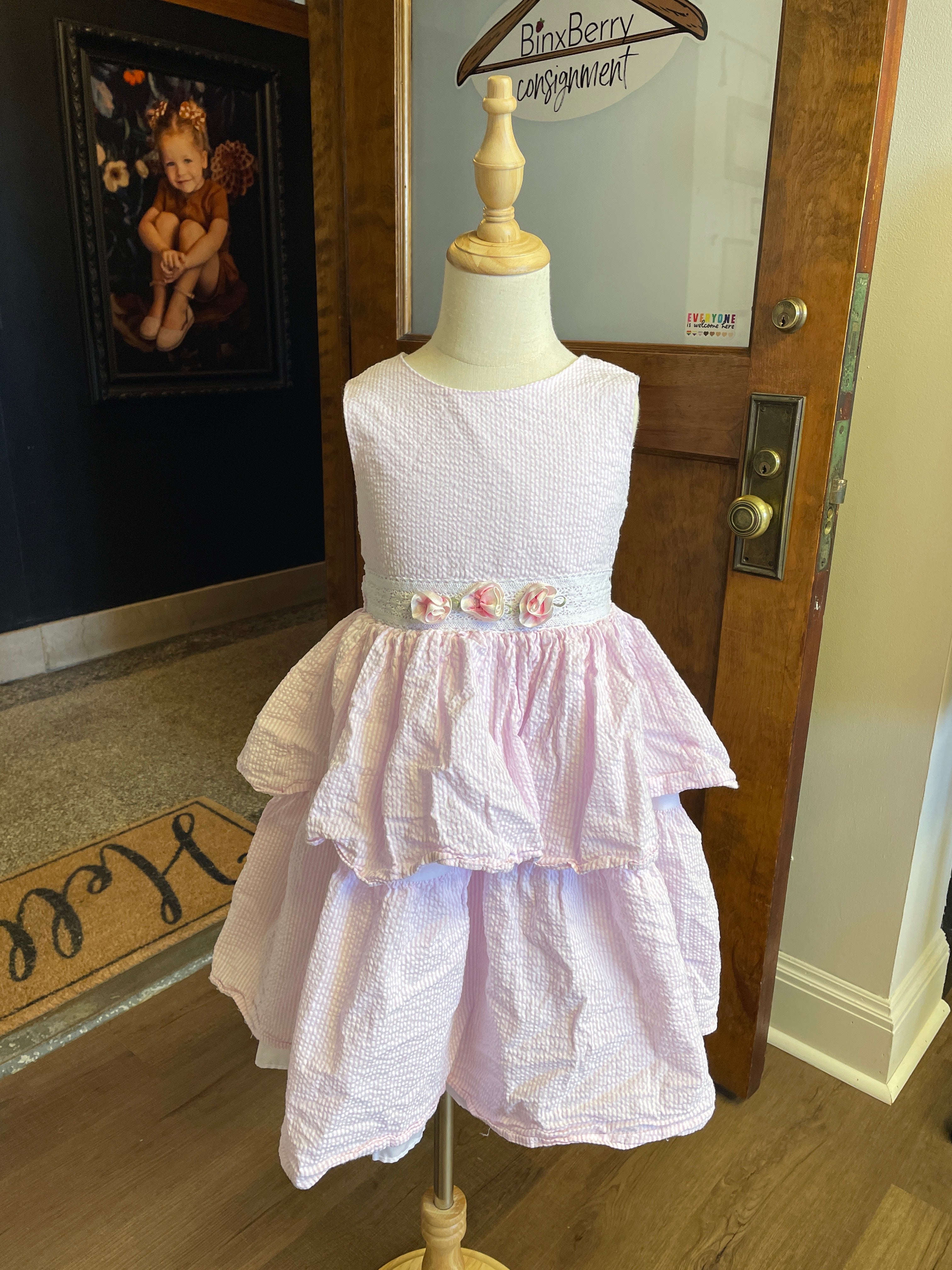 Laura Ashley London Girl's Pinstripe Dress (6X)