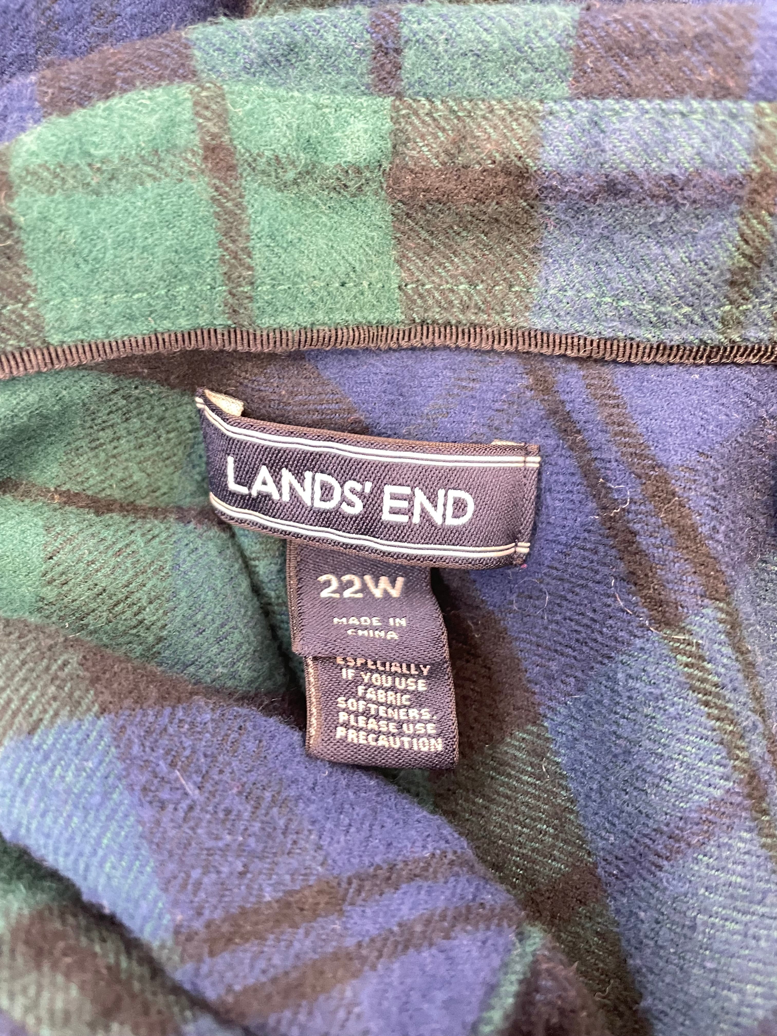 Land's End Women's Button Down Flannel (22W) - BinxBerry Consignment