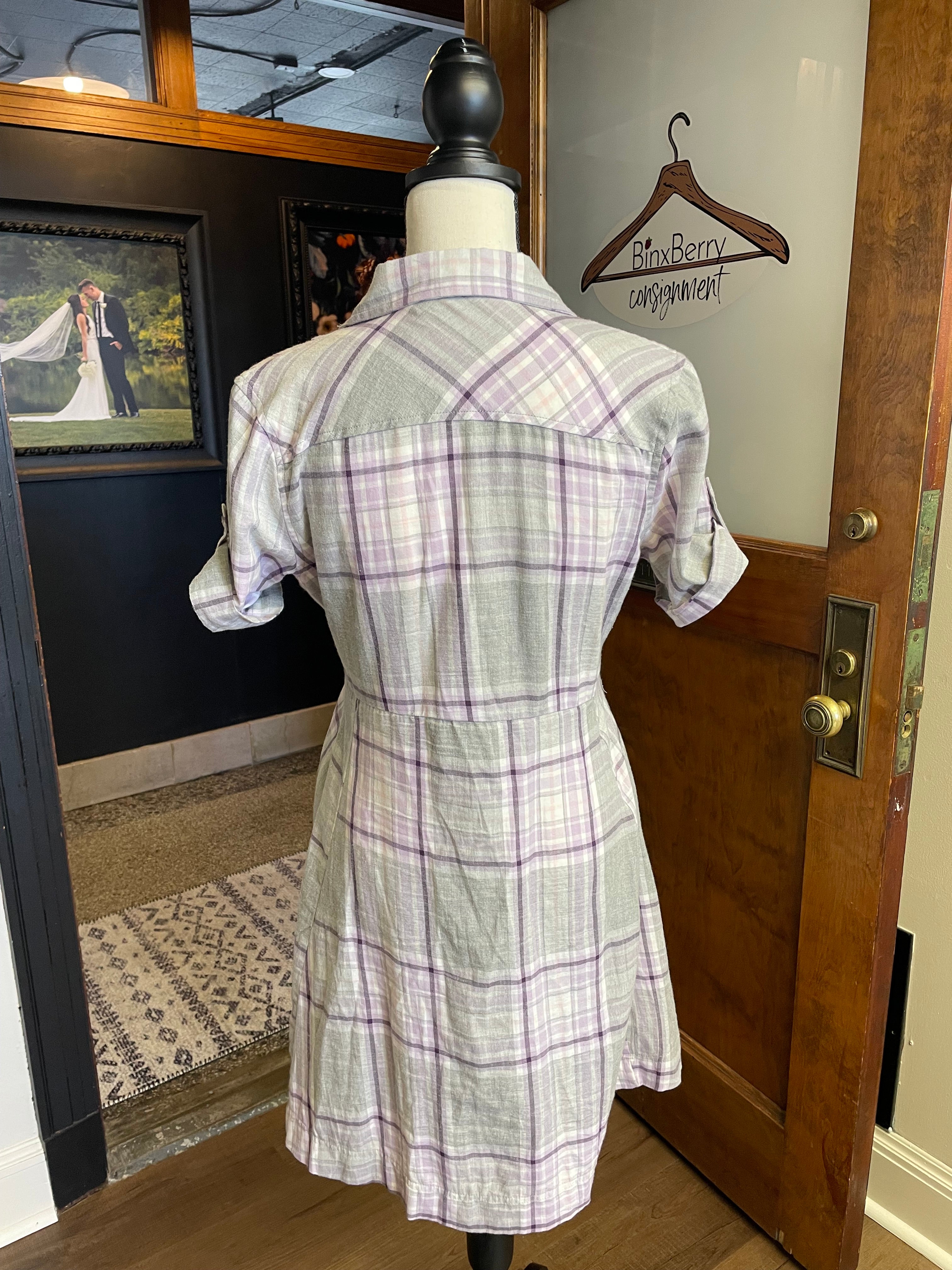 Hippie Laundry Plaid Shirt Dress (S)