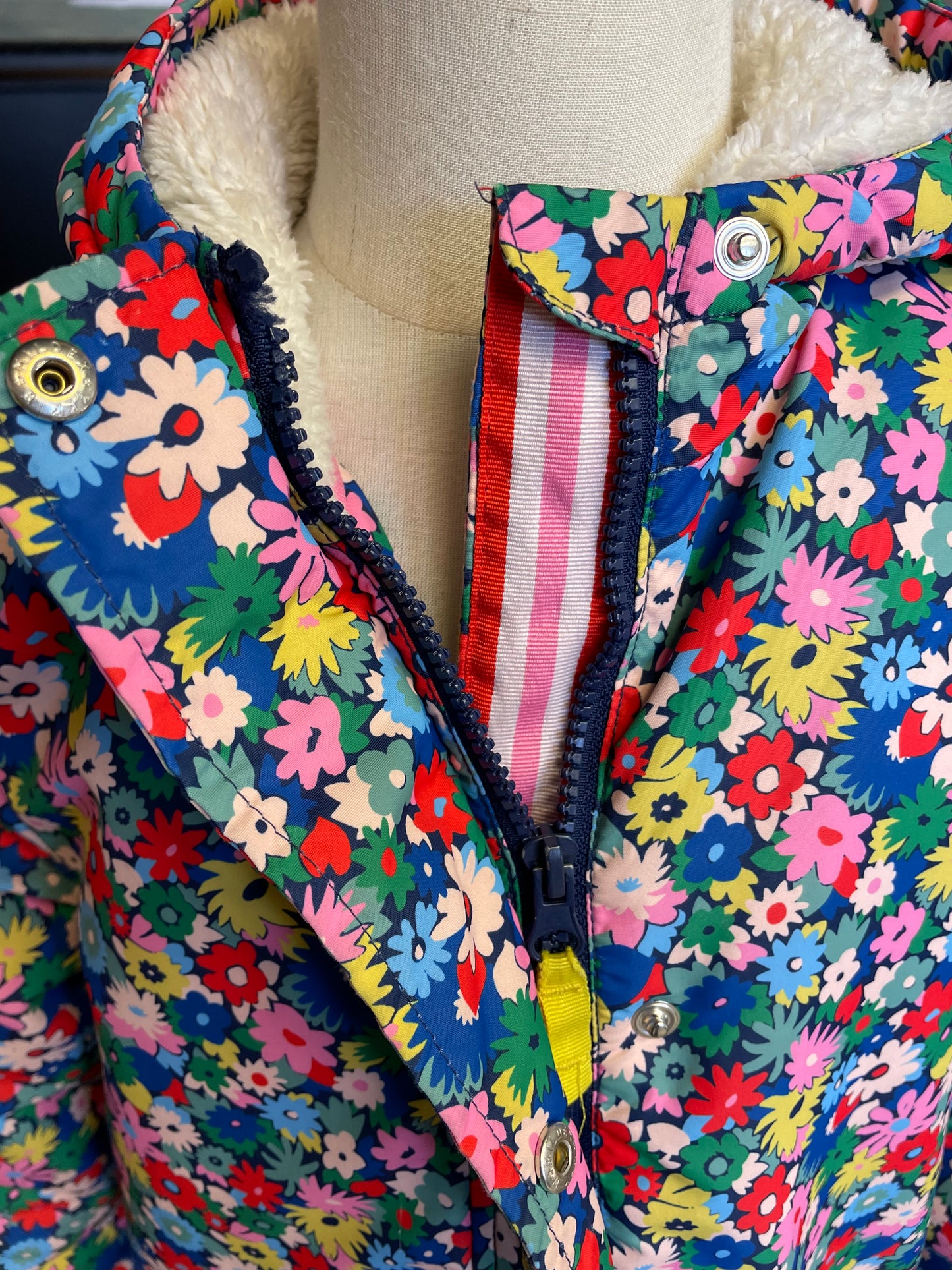 Mini Boden Fleece Lined Girl's Hooded Coat (7-8Y)
