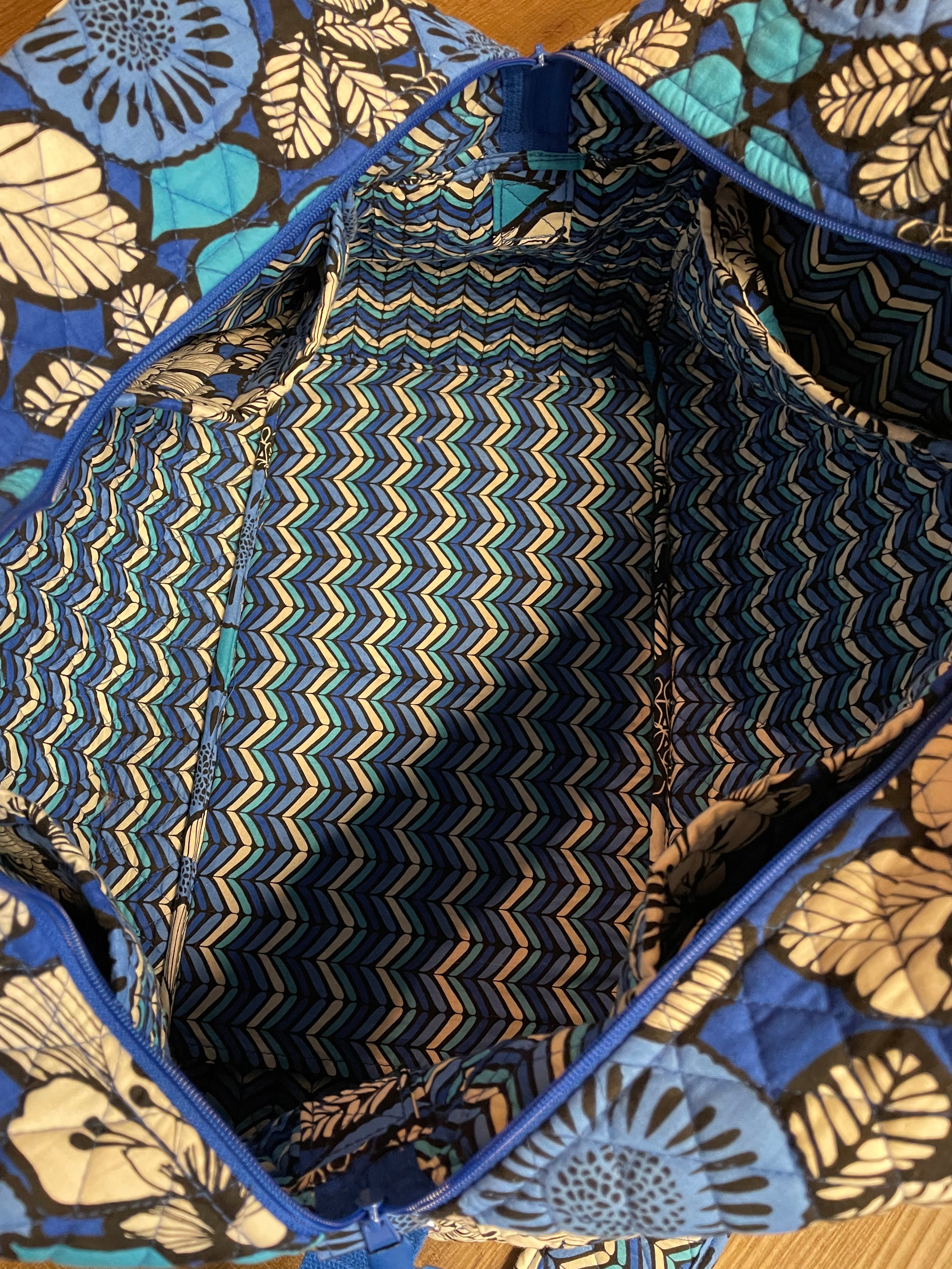 Vera Bradley Blue Bayou Grand Traveler + Cosmetic Bag