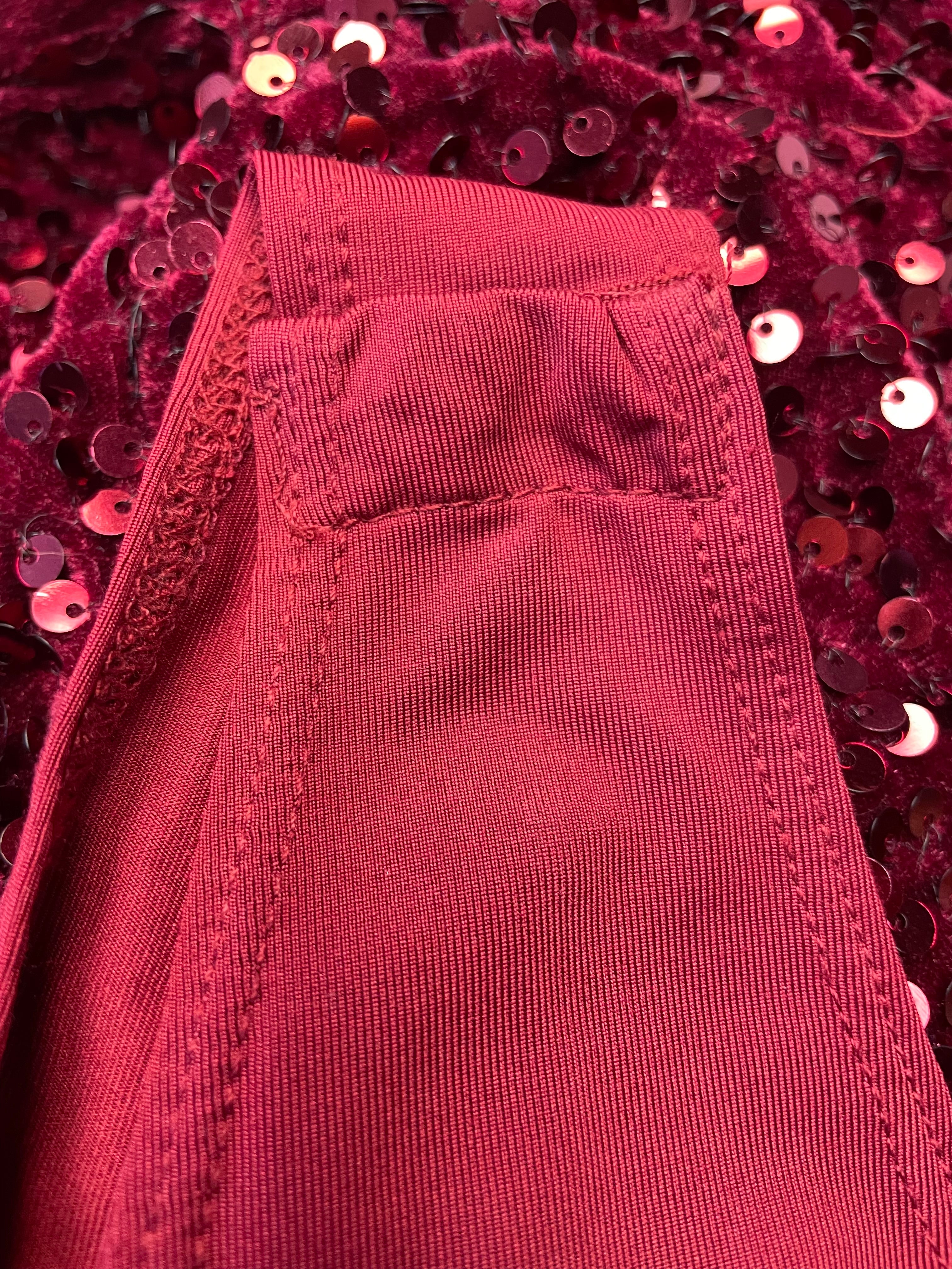 TCEC Puff Sleeve Red Sequined Bodysuit (M)