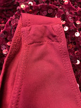 TCEC Puff Sleeve Red Sequined Bodysuit (M)