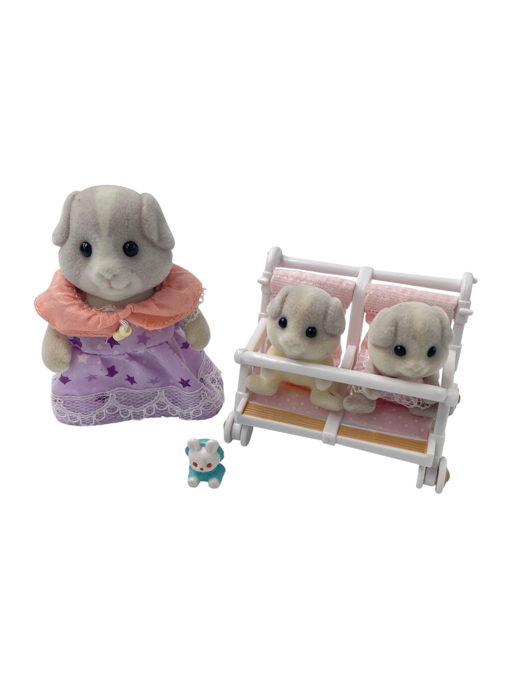 Calico Critters Patty & Paden's Double Stroller Guinea Pig Baby Set - BinxBerry Consignment