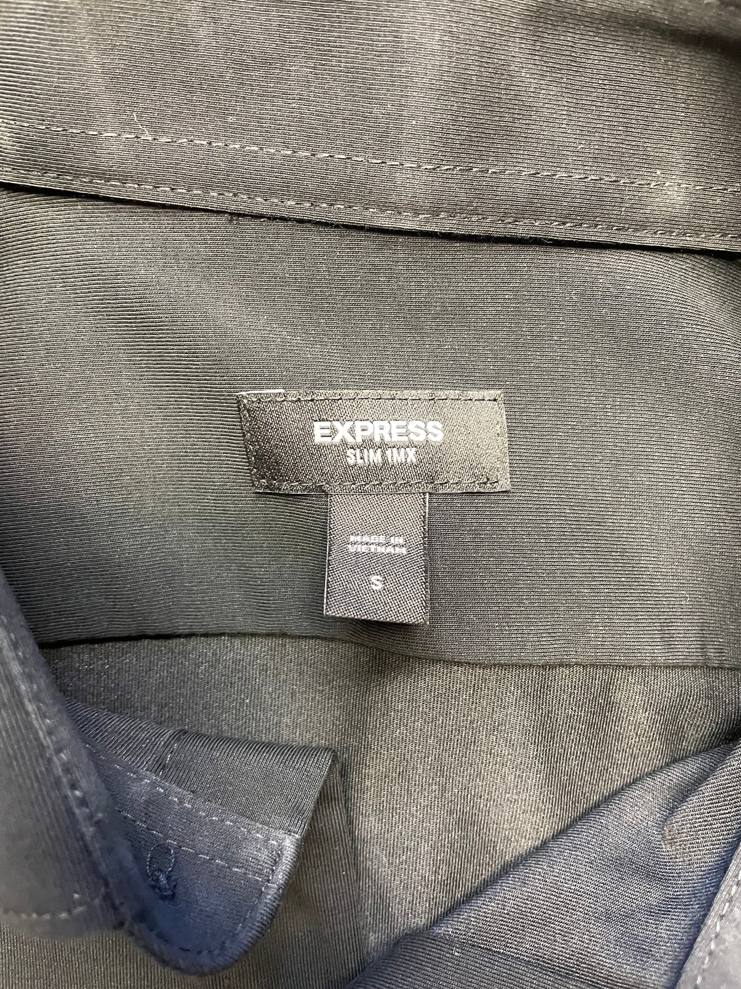 Express Slim 1MX Black Button-Down (S)