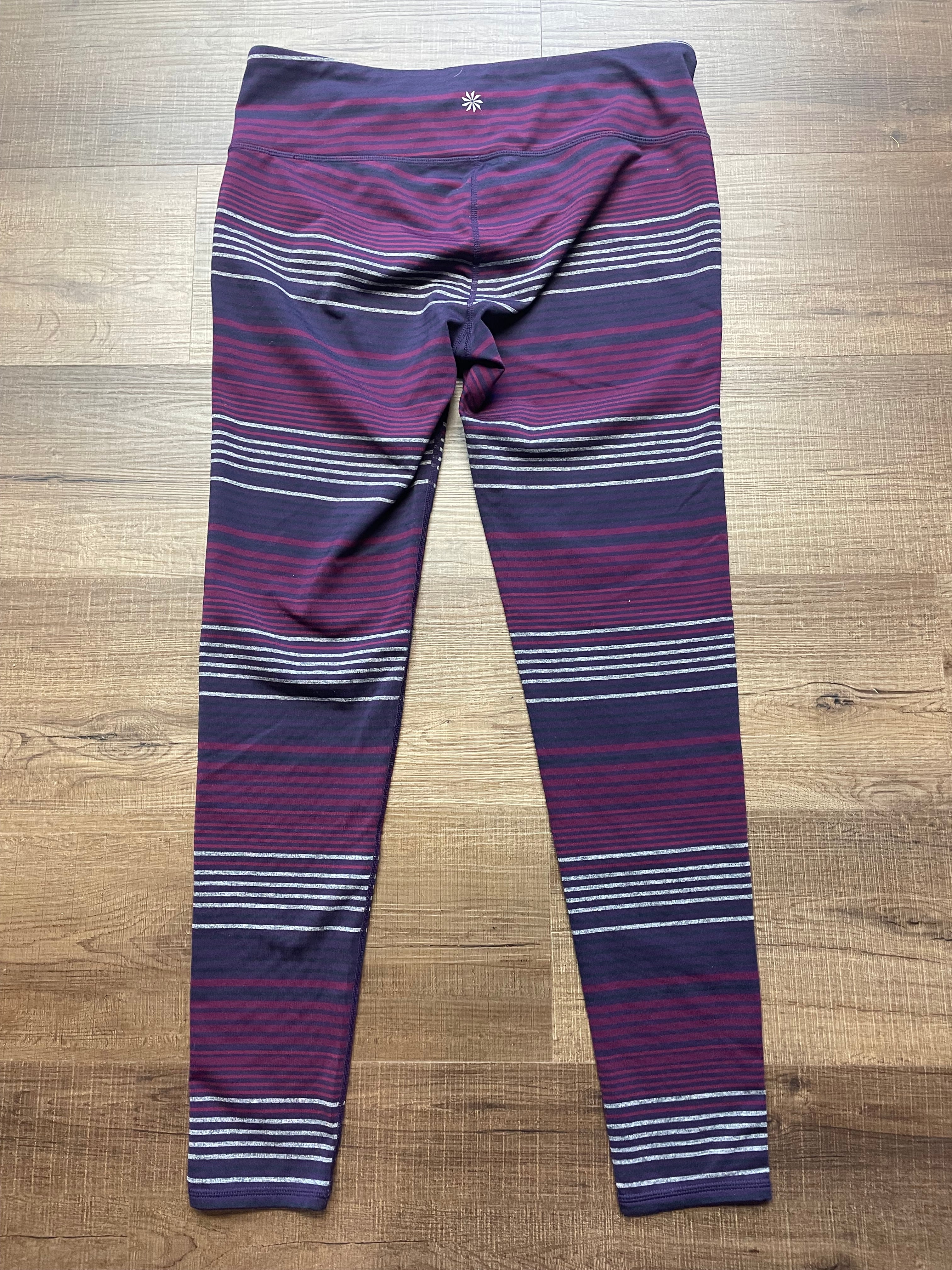 Athleta Striped Leggings (L)