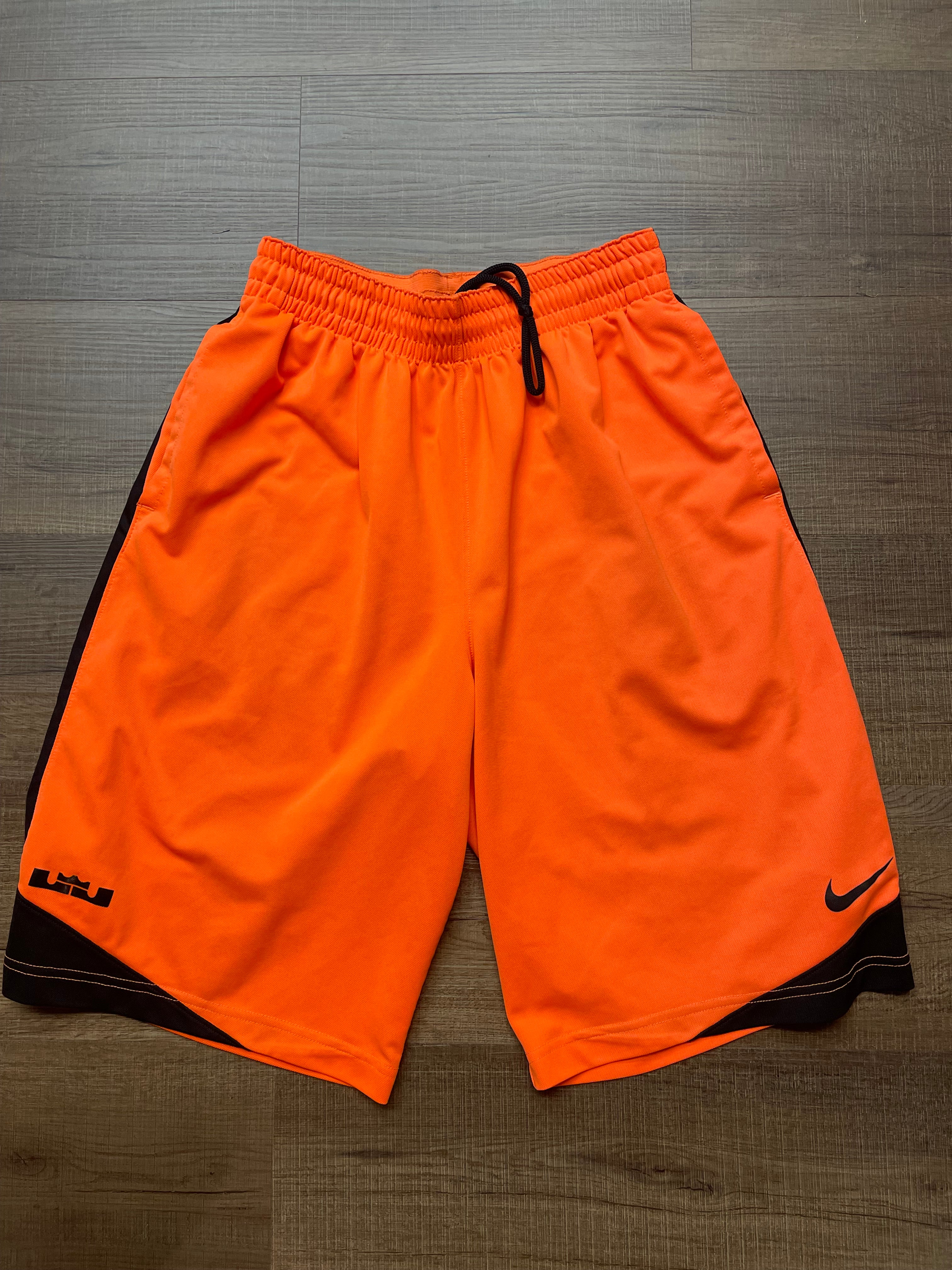 Nike Lebron James Neon Orange Basketball Shorts (M)