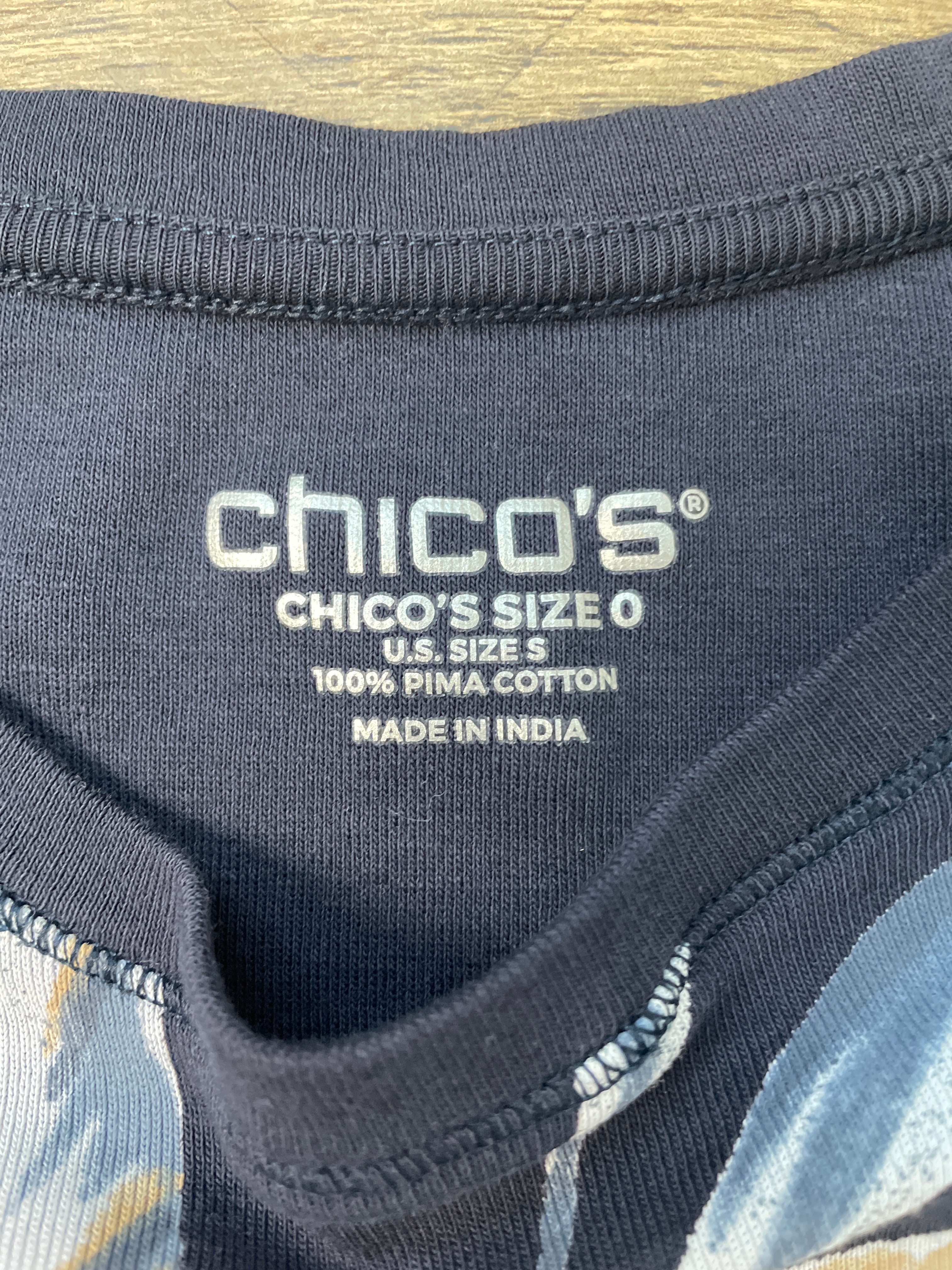Chicos Orchid Print Half Sleeve Tee (0/S) - BinxBerry Consignment