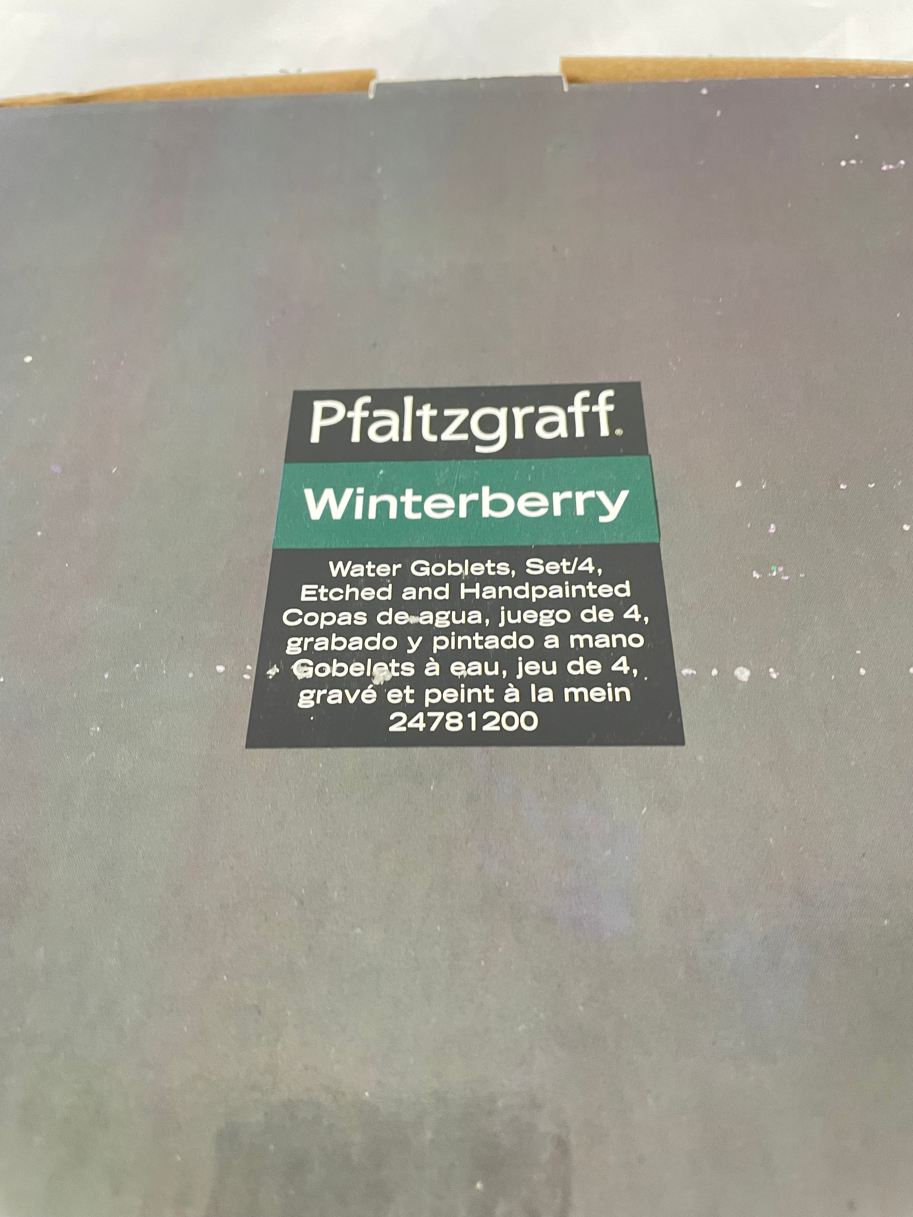Pfaltzgraff Winterberry 14oz Water Goblets NIB - BinxBerry Consignment