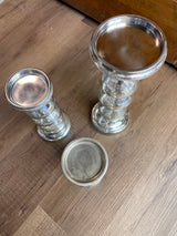 Silver Crackle Candle Holders (Set of 3)