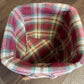 Longaberger Tall Tissue Basket with Orchard Park Plaid Liner