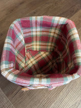 Longaberger Tall Tissue Basket with Orchard Park Plaid Liner