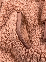Merokeety Pink Sherpa Women's Snap Front Jacket (M)
