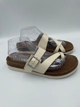 Gianni Bini Women's Leather Cork Cream Sandals (10)