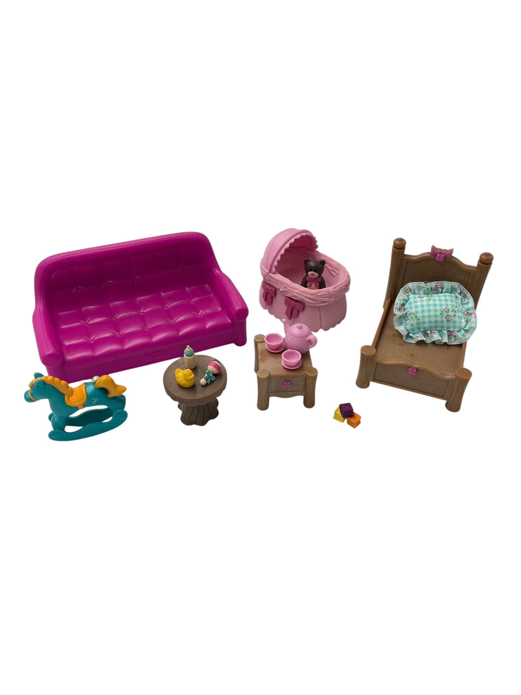 Li'l Woodzeez Dollhouse 20pc Furniture Set, Living Room & Nursery Play - BinxBerry Consignment