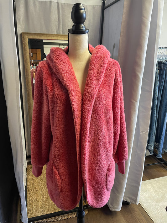 Zenana Outfitters Faux Fur Oversized Cardigan (M)