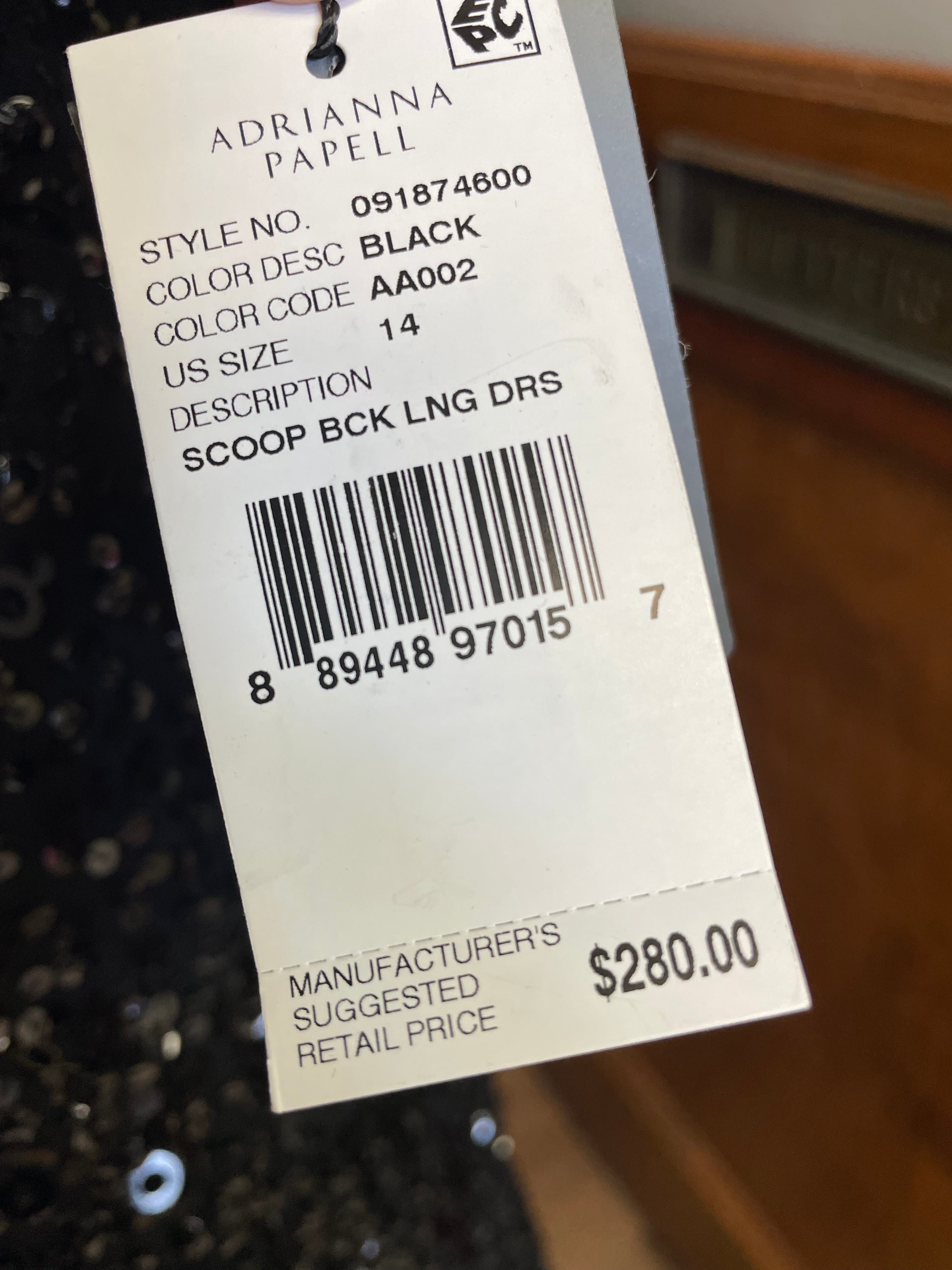 Adrianna Papell NWT Scoop Back Long Dress (14)