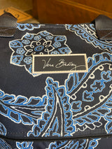 Vera Bradley Lighten Up Expandable Blue Bandana Travel Bag