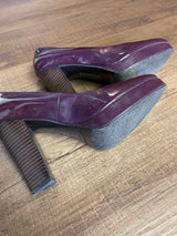 Calvin Klein Emmy Two Tone Patent Plum Platform Heels (9)