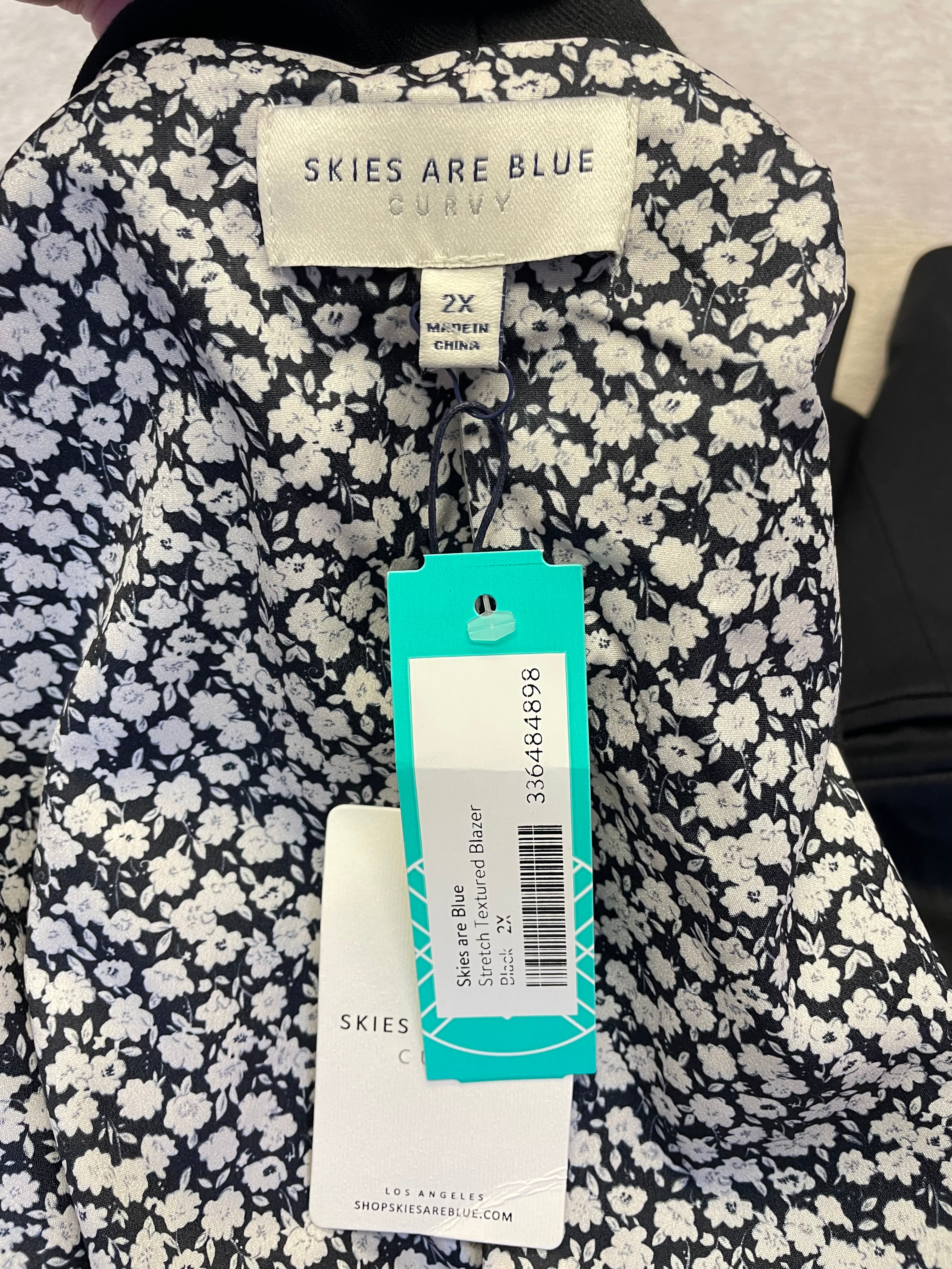 Skies are Blue NWT Stretch Textured Blazer Black (2X)