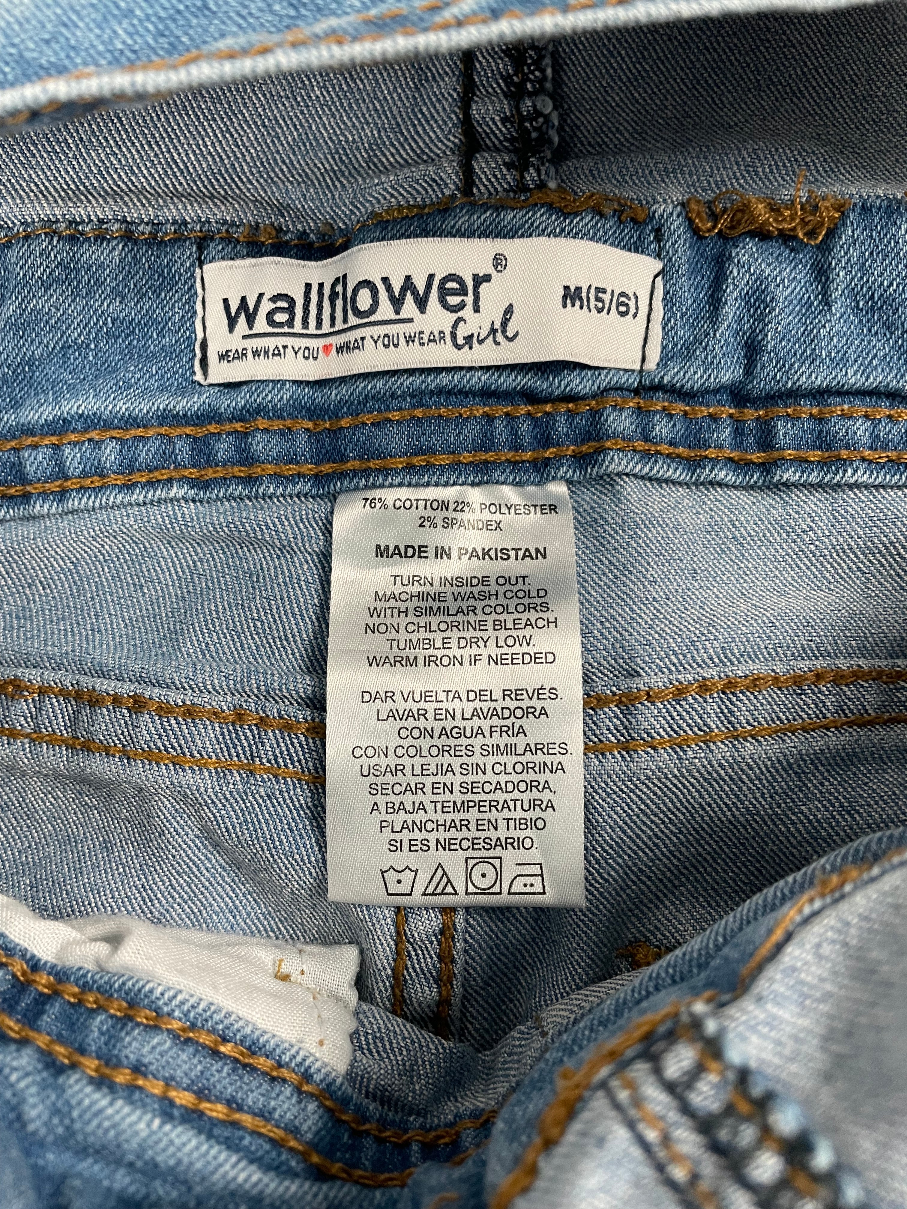 Wallflower Girls' Distressed Overalls (5/6)