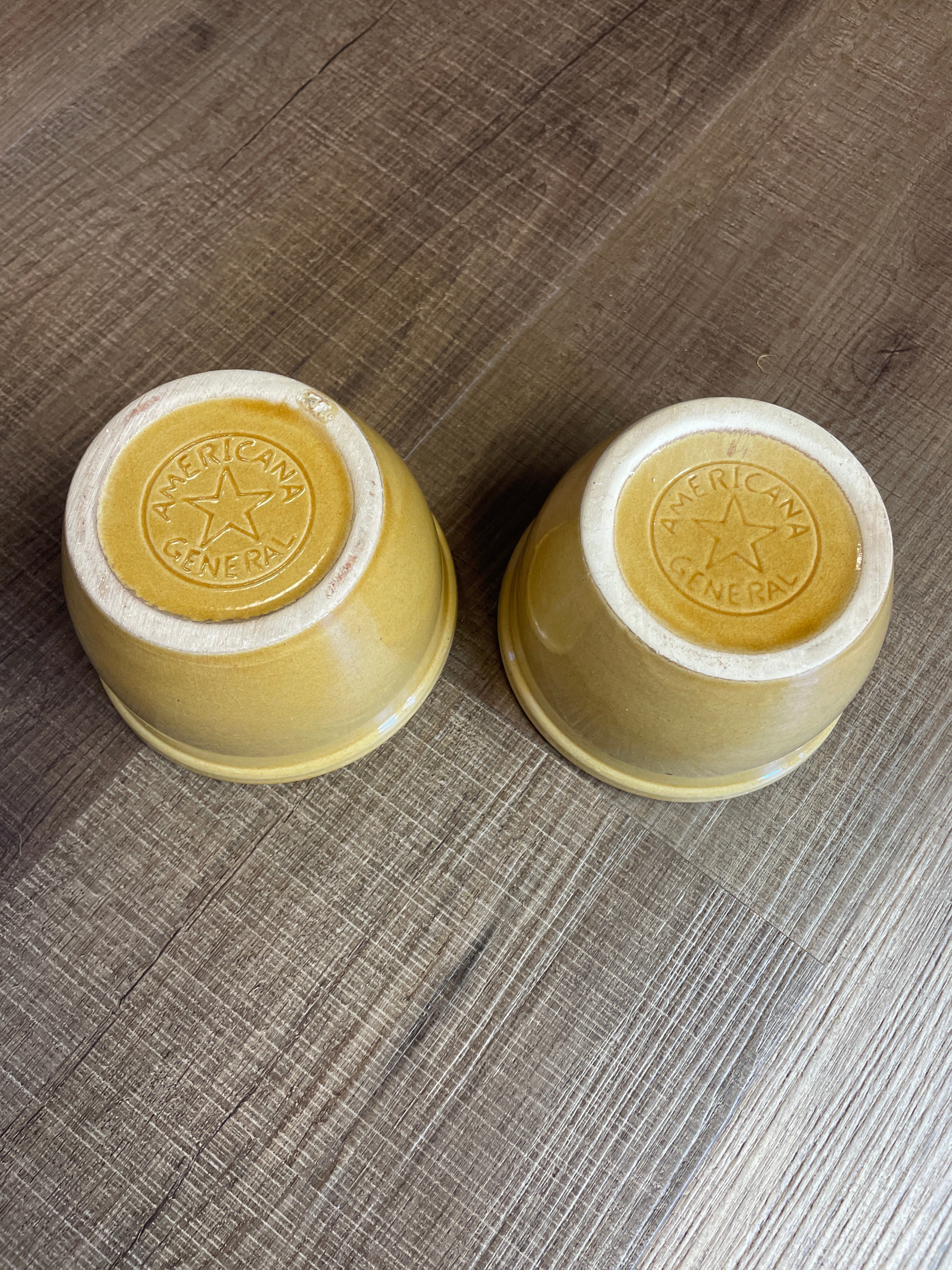 American General Painted 4.25" Pottery Bowls (set of 2)