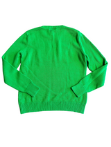 Vintage Ralph Lauren Women's Stitched Flag Kelly Green Sweater (M)