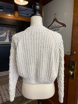 Kendall & Kylie Gray Crew Neck Cable Knit Sweater (S)