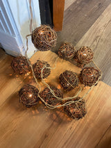 Rustic Twig Globe String Lights