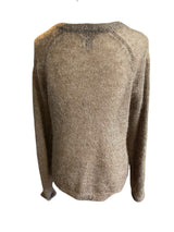 L.L.Bean Mohair Eyelash Women's Sheer Brown Cardigan (L)