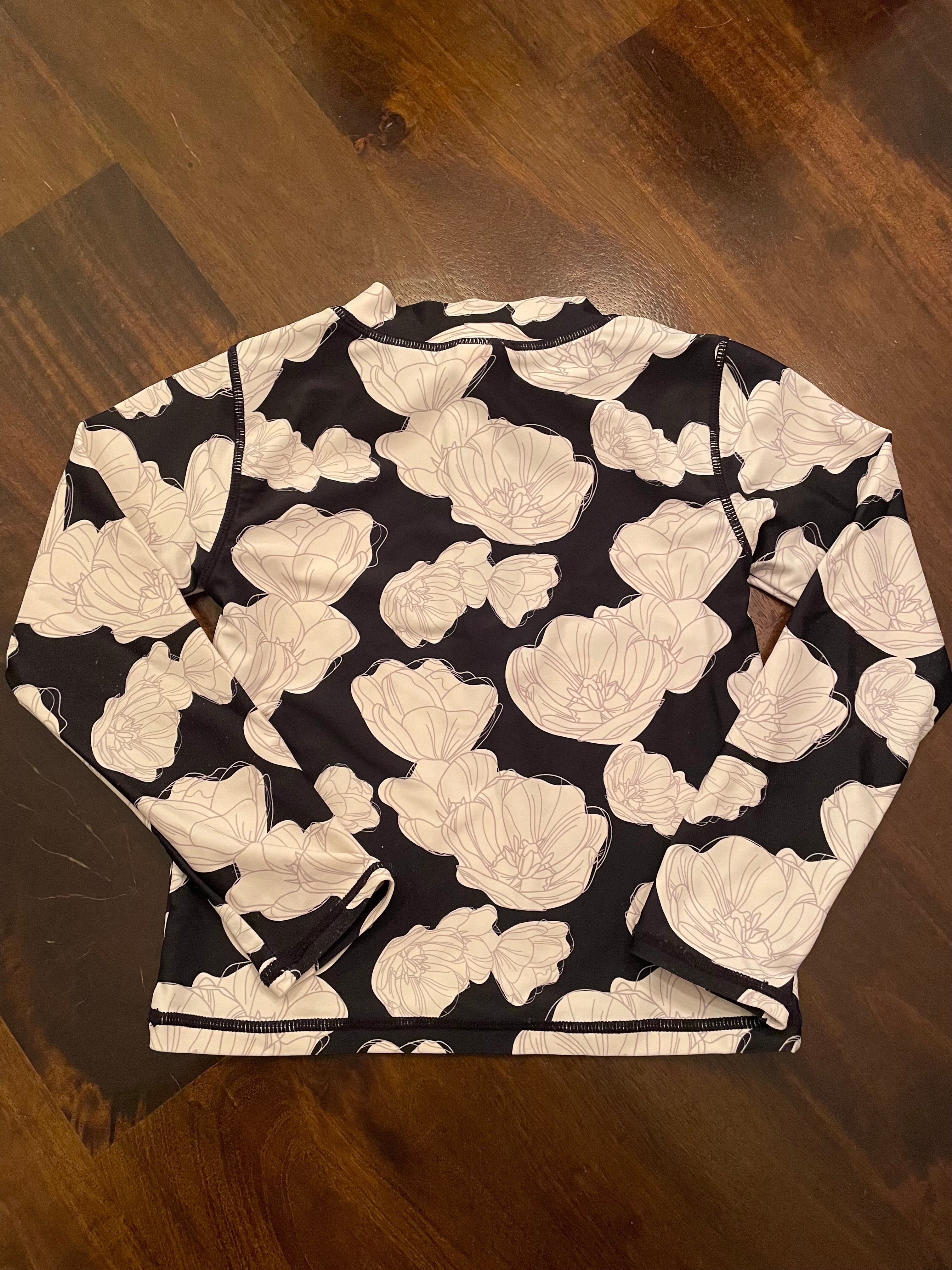 Ruffle Butts Lilly Pad Long Sleeved Swim Top (5)