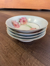 Bavaria Red Floral Mums 5" Bowls (Set of 4)
